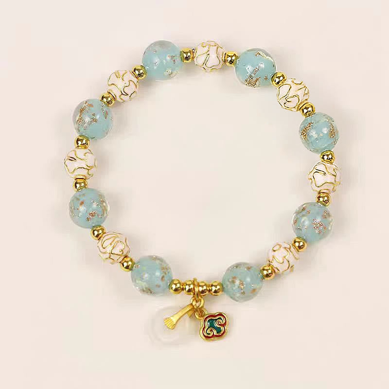 Pulsera de bendiciones de cristal azul Liuli con Buddha Stones - Vidrio Liuli (circunferencia de la muñeca: 15-16 cm) - image 0