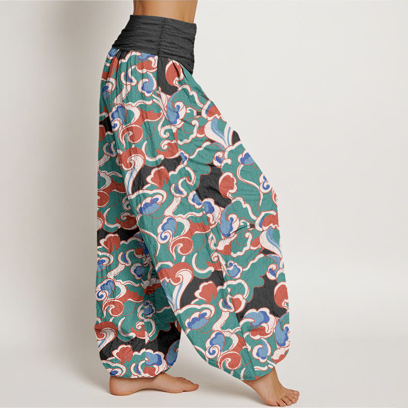 Pantalones Buddha Stones de algodón puro con diseño de nubes pequeñas y cintura elástica para mujer - image 7