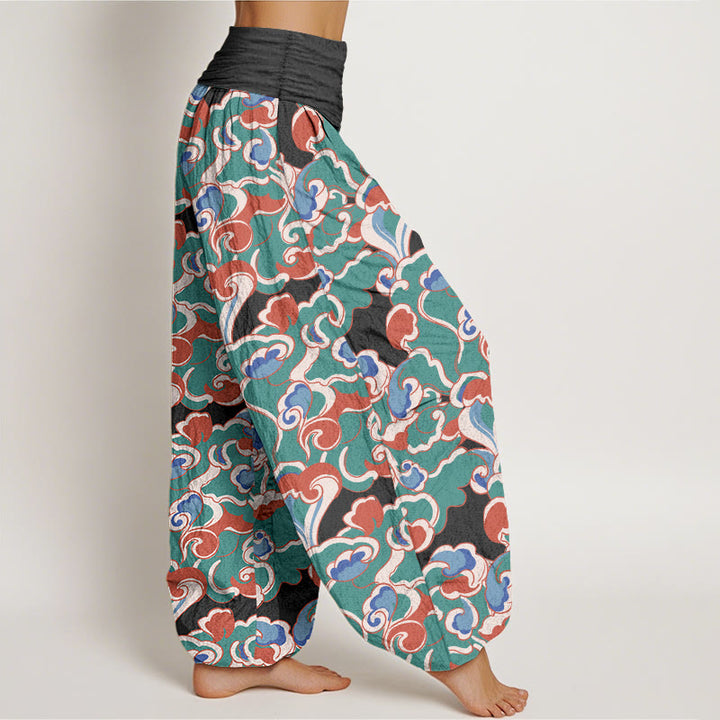 Pantalones Buddha Stones de algodón puro con diseño de nubes pequeñas y cintura elástica para mujer - image 7
