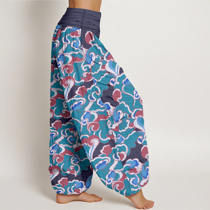Pantalones Buddha Stones de algodón puro con diseño de nubes pequeñas y cintura elástica para mujer - image 10