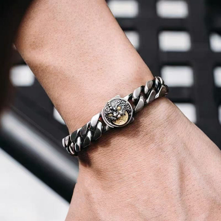 Pulsera de cobre con Buddha Stones y Pixiu para la riqueza y la suerte - PiXiu de cobre (circunferencia de la muñeca: 21-22 cm) - image 0