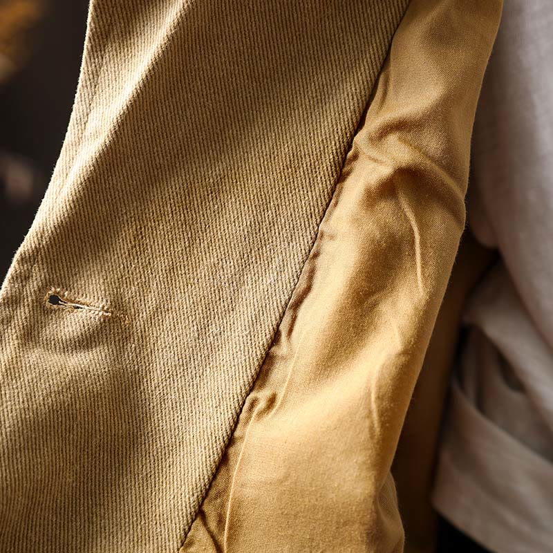 Chaqueta de mujer de manga larga, media, con bolsillos, botones, cuello de solapa y estampado de Buddha Stones para primavera y otoño. - image 6