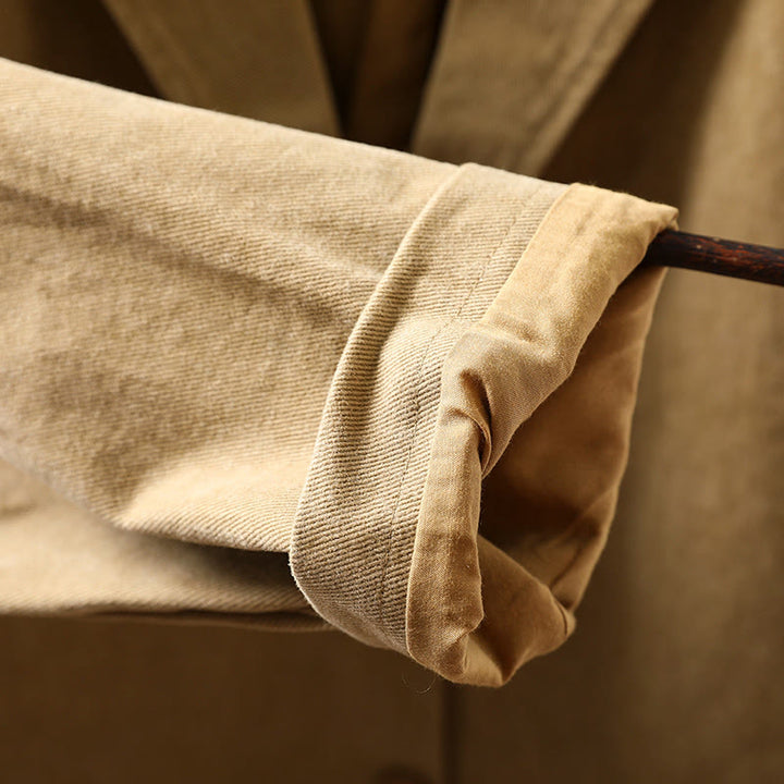 Chaqueta de algodón para mujer con bolsillos, cuello solapa, manga larga y botones, estilo primavera-otoño, con Buddha Stones - image 10