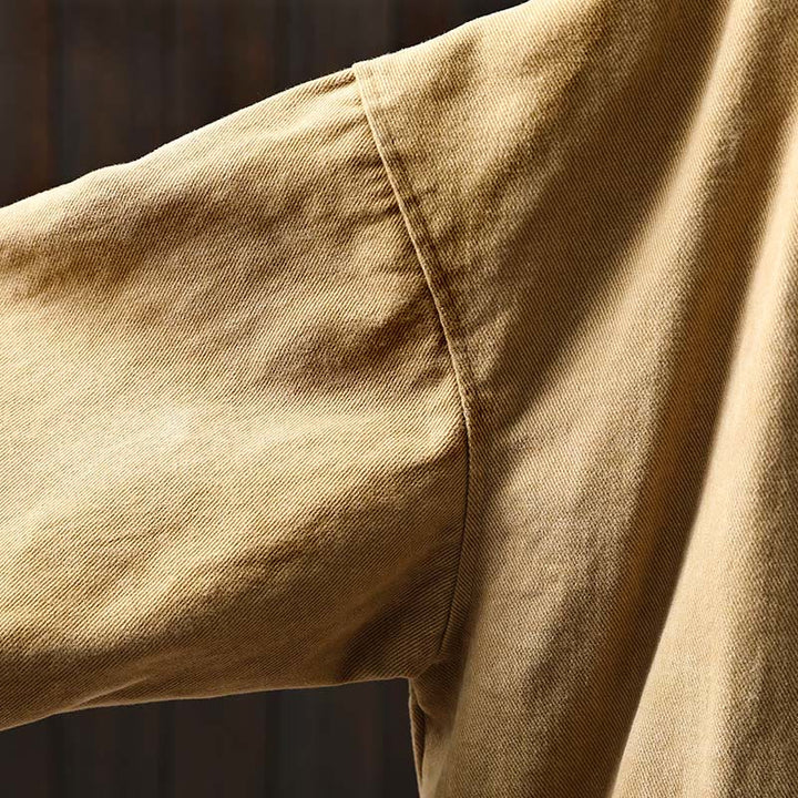 Chaqueta de algodón para mujer con bolsillos, cuello solapa, manga larga y botones, estilo primavera-otoño, con Buddha Stones - image 9