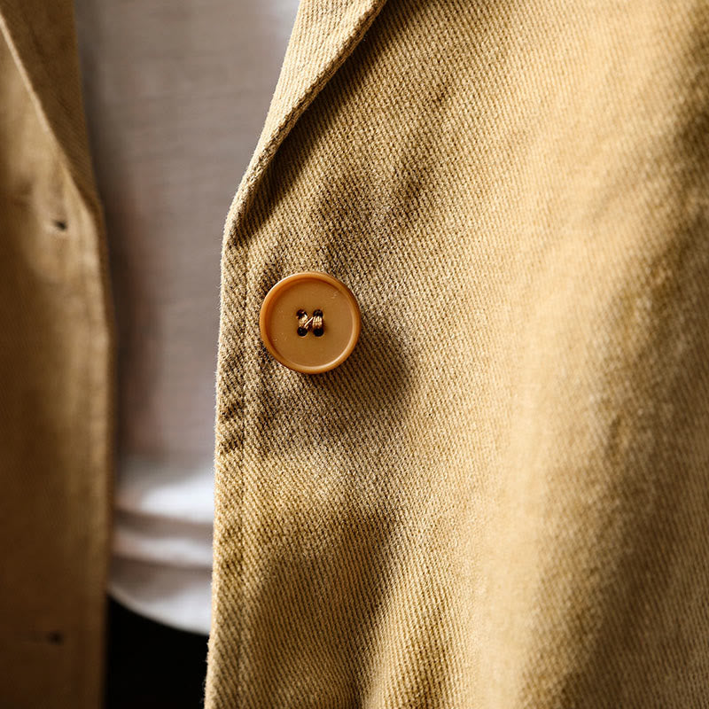 Chaqueta de mujer de manga larga, media, con bolsillos, botones, cuello de solapa y estampado de Buddha Stones para primavera y otoño. - image 8