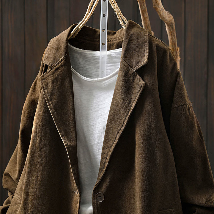 Chaqueta de mujer de manga larga, media, con bolsillos, botones, cuello de solapa y estampado de Buddha Stones para primavera y otoño. - image 13