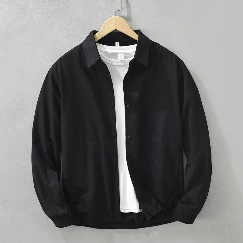 Camisa de algodón de manga larga con cuello alto y botones para hombre, color liso, con Buddha Stones - Negro - US/UK/AU42, EU52 (3XL) - image 12