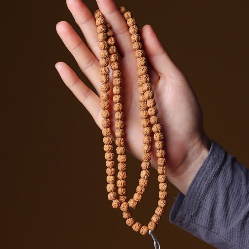 Mala Buddha Stones de 108 cuentas con semillas de Bodhi y riqueza y auspiciosidad - image 3