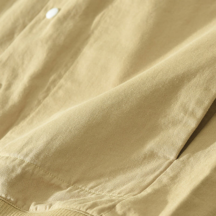 Camisa de algodón de manga larga con cuello alto y botones para hombre, color liso, con Buddha Stones - image 2