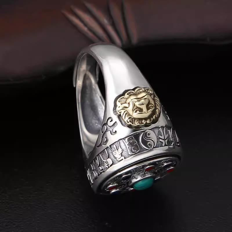 Anillo giratorio ajustable con monedas de cobre, Buddha Stones y Bagua. - image 4