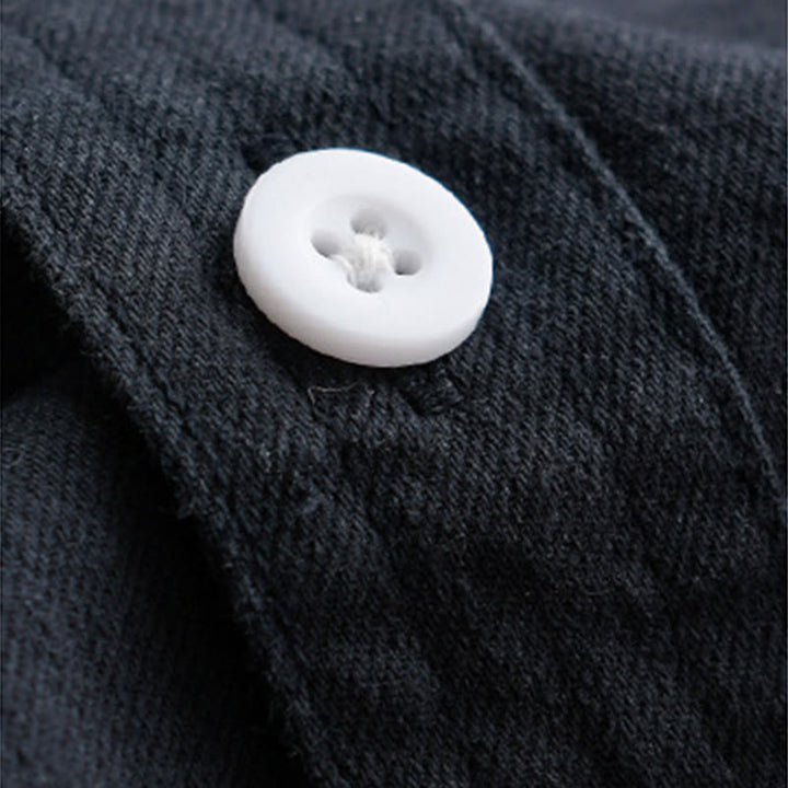 Camisa de algodón de manga larga para hombre con cuello alto, botones lisos y bolsillo decorativo con Buddha Stones - image 12