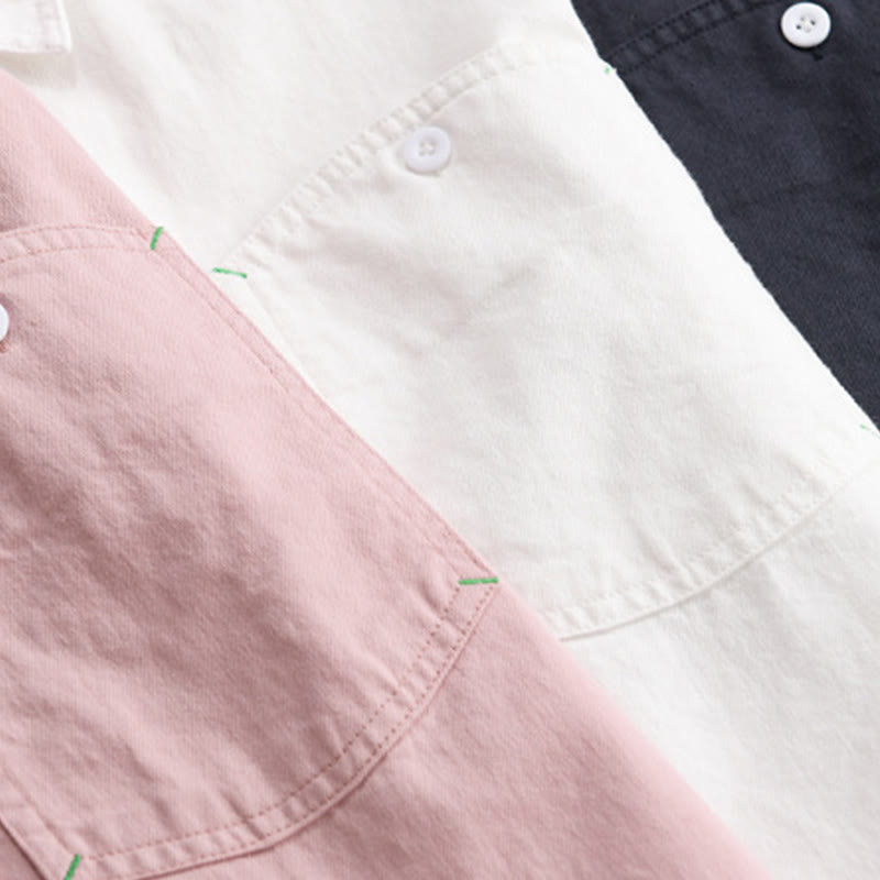 Camisa de algodón de manga larga para hombre con cuello alto, botones lisos y bolsillo decorativo con Buddha Stones - image 21