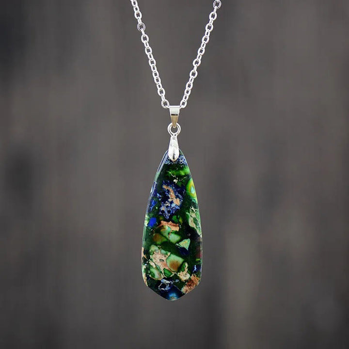 Collares y colgantes de la felicidad de la piedra del emperador y las Buddha Stones - Cadena blanca de piedra emperador azul oscuro - image 3