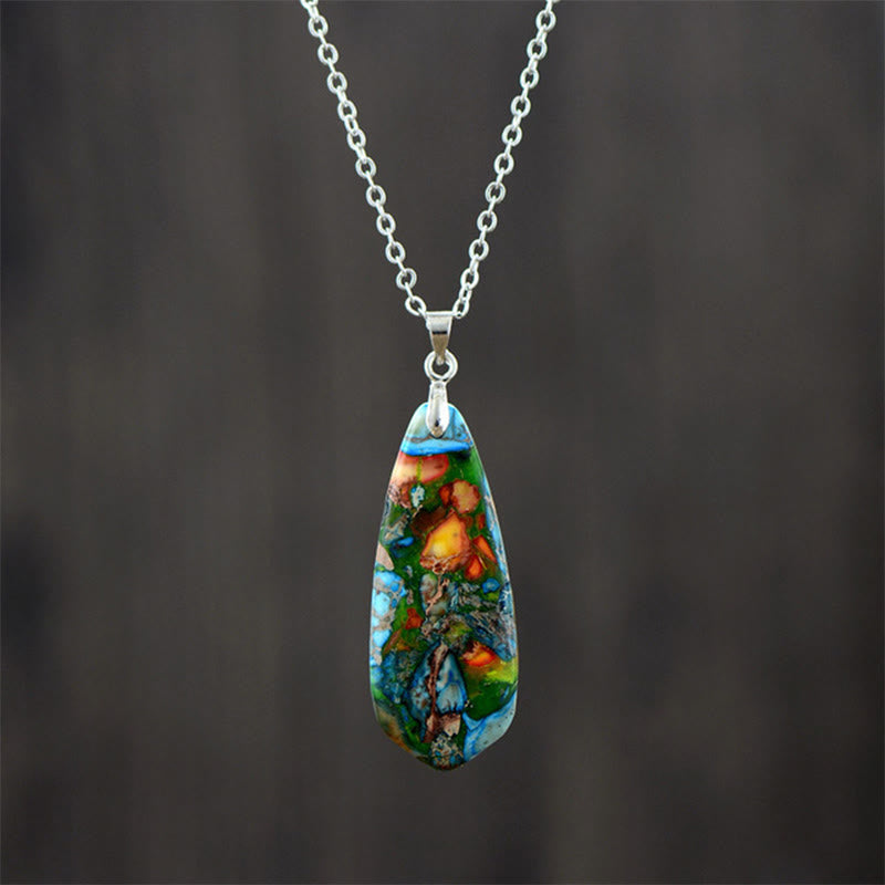 Collares y colgantes de la felicidad de la piedra del emperador y las Buddha Stones - Cadena blanca de piedra del emperador azul - image 5