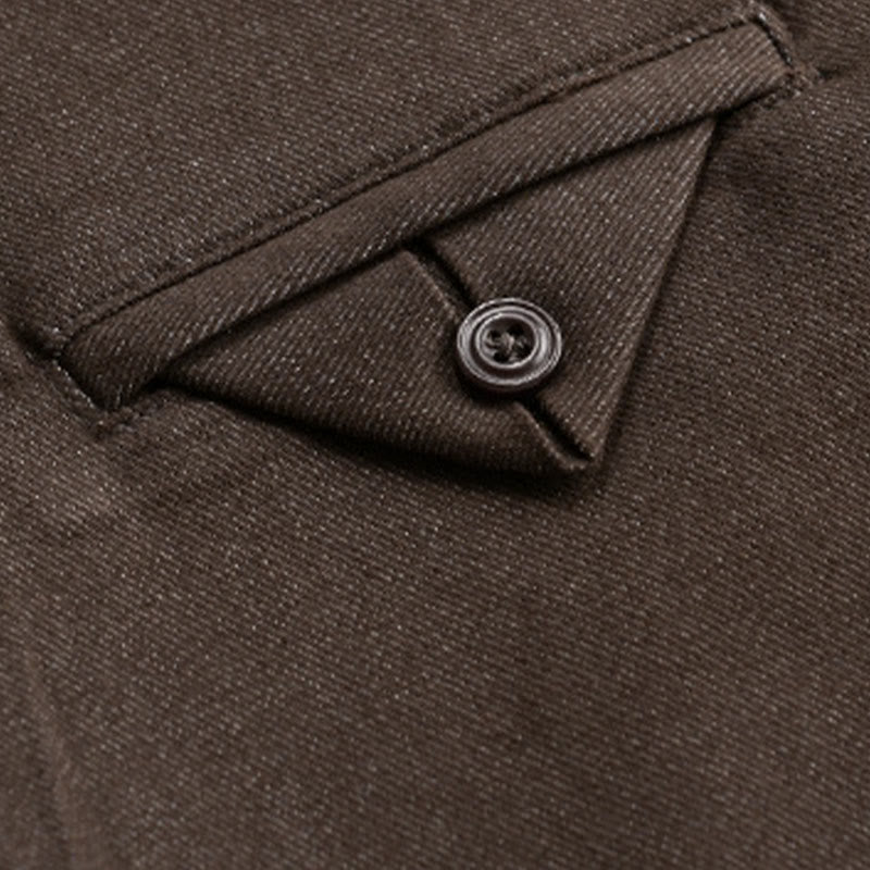 Camisa de algodón de manga larga con cuello alto y botones sólidos para hombre con estampado de Buddha Stones caídas - image 3