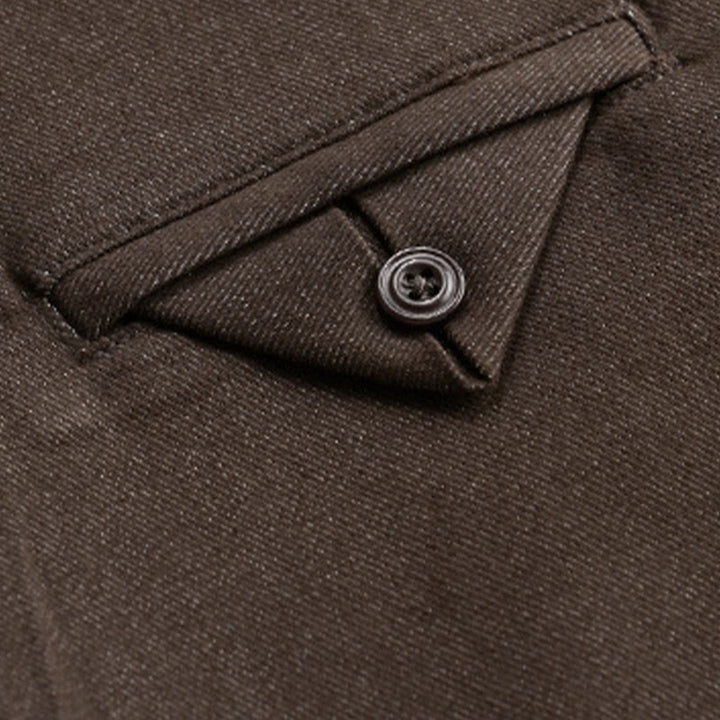 Camisa de algodón de manga larga con cuello alto y botones sólidos para hombre con estampado de Buddha Stones caídas - image 3