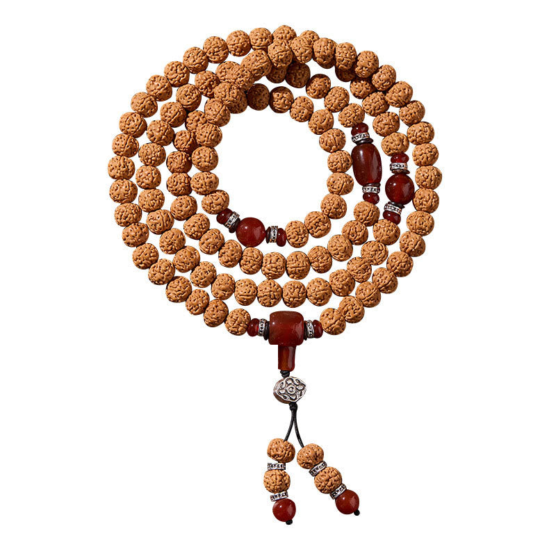 Mala tibetano de 108 Buddha Stones , semillas de Bodhi, cuentas Dzi de tres ojos, auspiciosidad - image 11