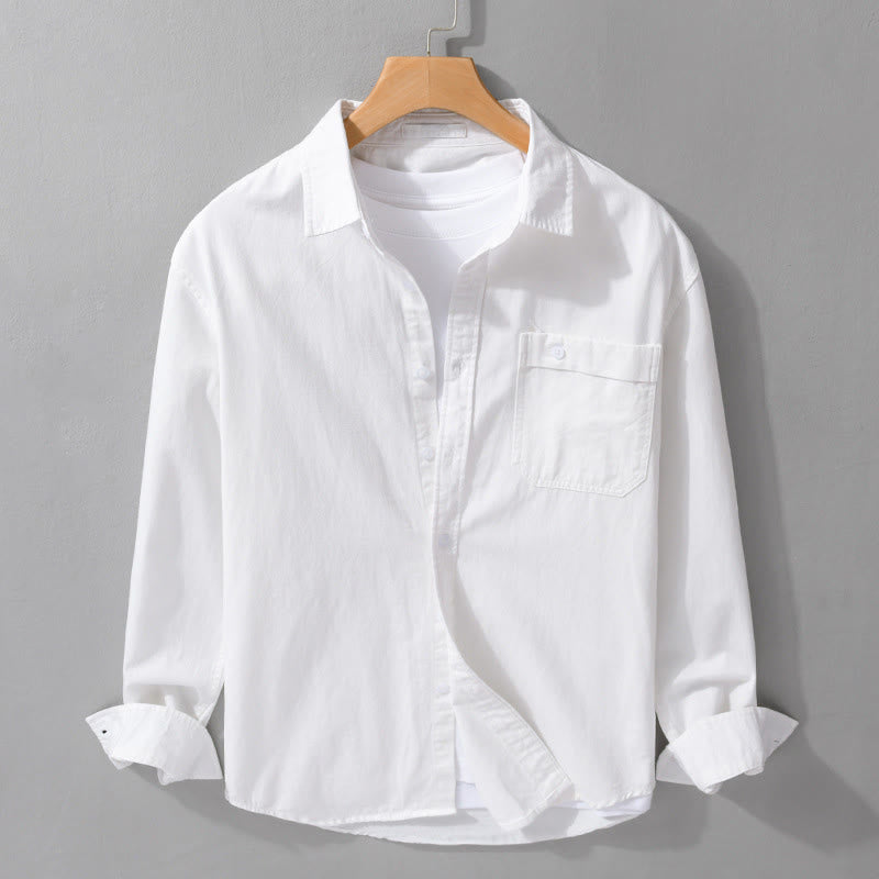 Camisa informal de algodón de manga larga con cuello alto y bolsillos decorativos para hombre con estampado de Buddha Stones - Blanco - US/UK/AU42, EU52 (3XL) - image 20
