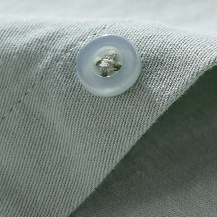 Camisa informal de algodón de manga larga con cuello alto y bolsillos decorativos para hombre con estampado de Buddha Stones - image 4