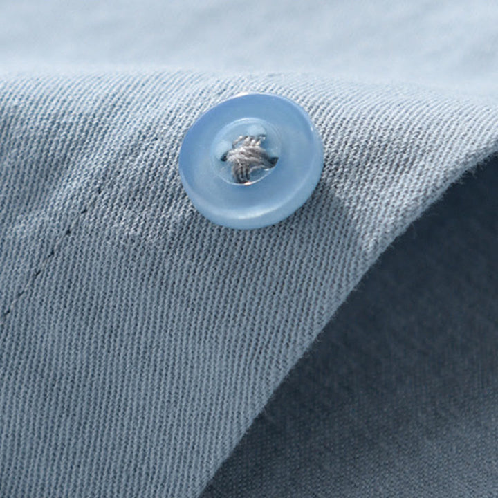 Camisa informal de algodón de manga larga con cuello alto y bolsillos decorativos para hombre con estampado de Buddha Stones - image 9