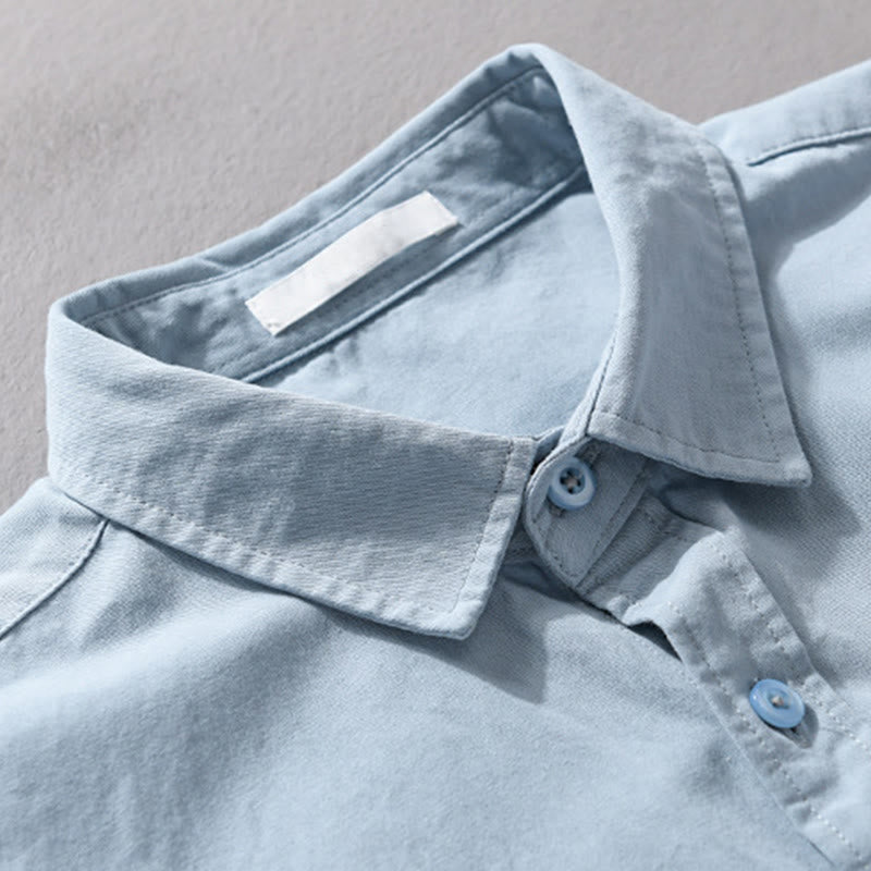 Camisa informal de algodón de manga larga con cuello alto y bolsillos decorativos para hombre con estampado de Buddha Stones - image 6