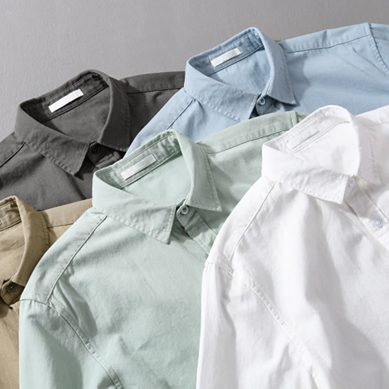 Camisa informal de algodón de manga larga con cuello alto y bolsillos decorativos para hombre con estampado de Buddha Stones - image 26