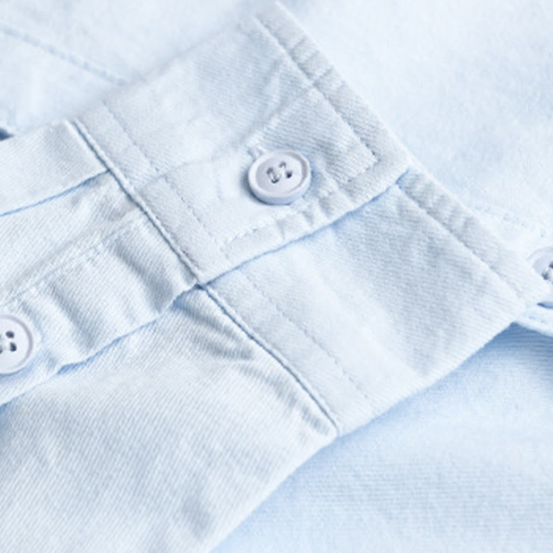 Camisa de algodón de manga larga para hombre con cuello alto y bolsillos decorativos, con botones sólidos y estampado de Buddha Stones Spring - image 3