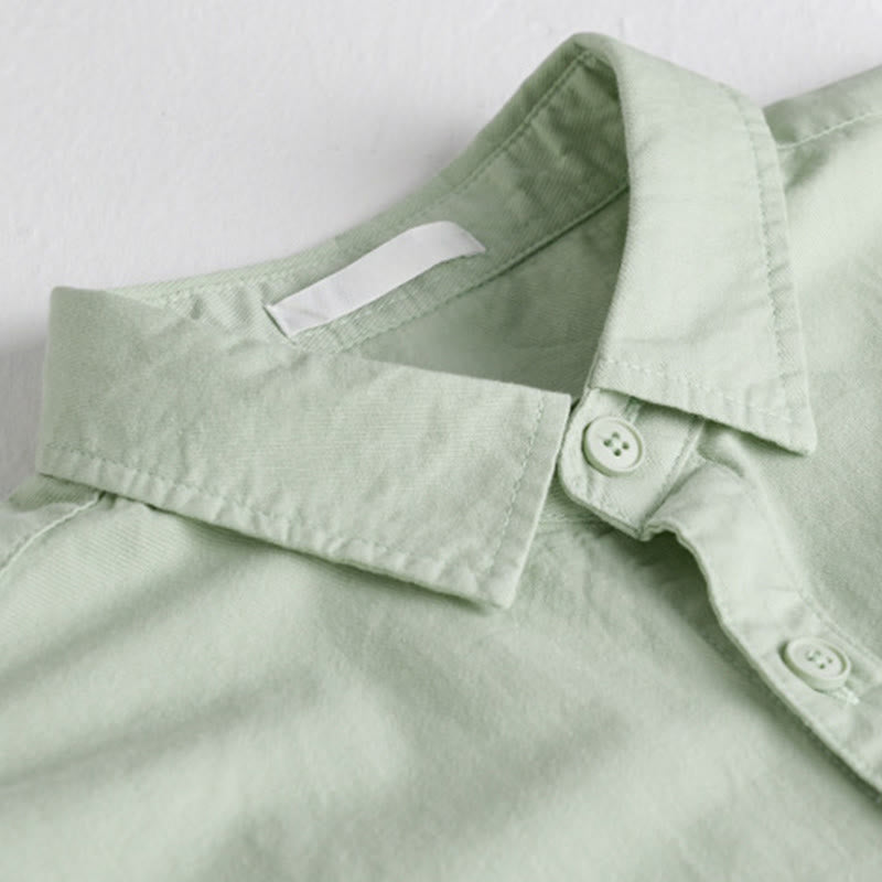 Camisa de algodón de manga larga para hombre con cuello alto y bolsillos decorativos, con botones sólidos y estampado de Buddha Stones Spring - image 5