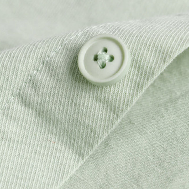 Camisa de algodón de manga larga para hombre con cuello alto y bolsillos decorativos, con botones sólidos y estampado de Buddha Stones Spring - image 9