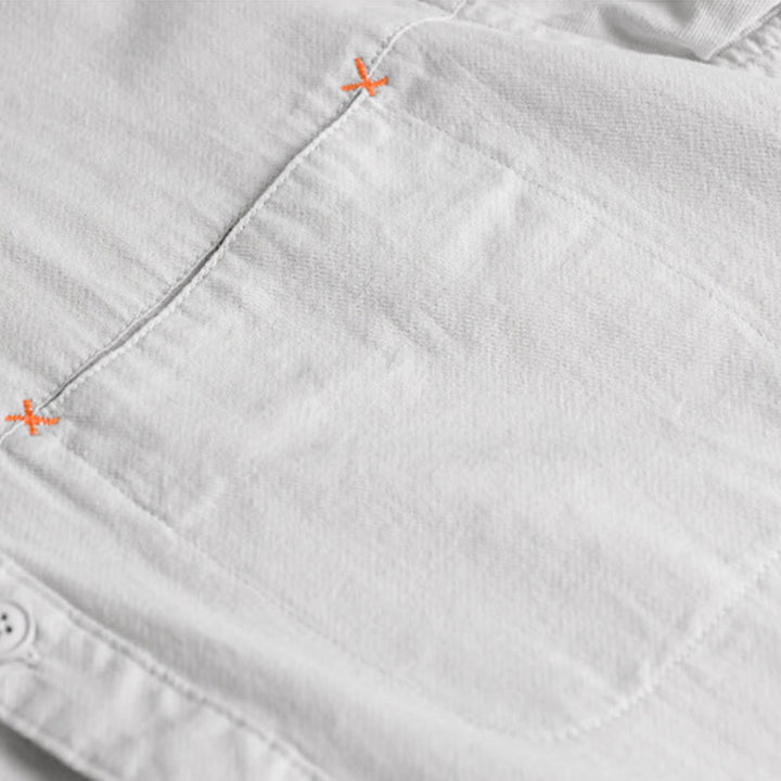 Camisa de algodón de manga larga para hombre con cuello alto y bolsillos decorativos, con botones sólidos y estampado de Buddha Stones Spring - image 13