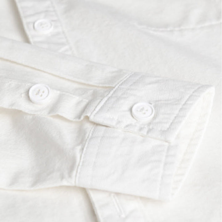 Camisa de algodón de manga larga para hombre con cuello alto y bolsillos decorativos, con botones sólidos y estampado de Buddha Stones Spring - image 21