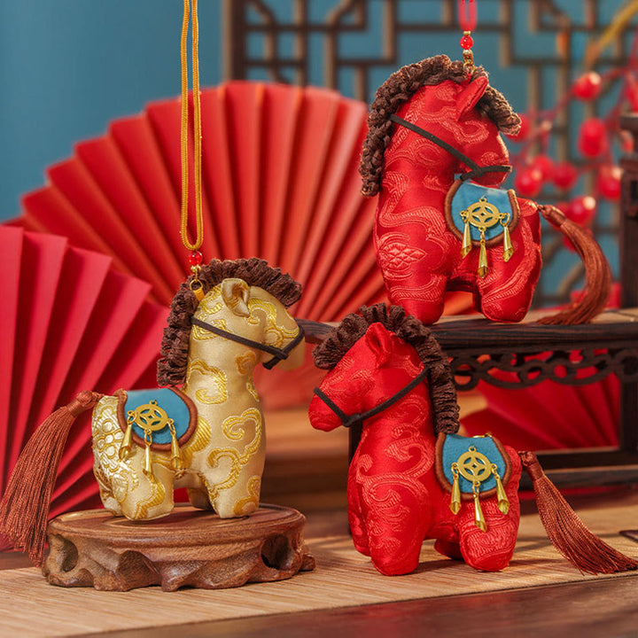 Decoración colgante con Buddha Stones, Año del Caballo, bordado con hilo rojo, Libertad - image 14