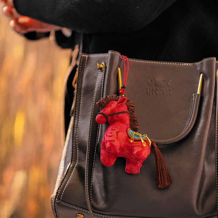 Decoración colgante con Buddha Stones, Año del Caballo, bordado con hilo rojo, Libertad - image 2