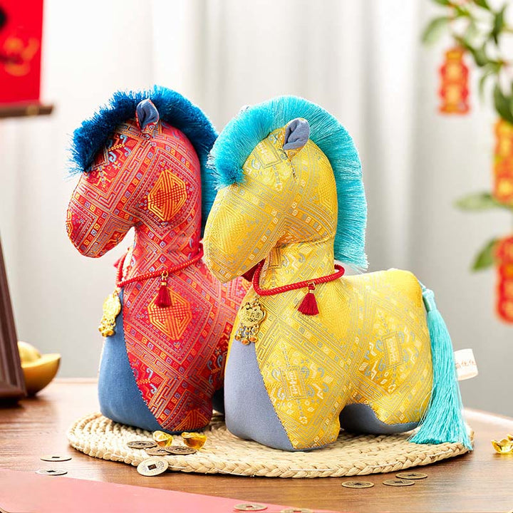 Bordado de hilo rojo con Buddha Stones y borlas para el Año del Caballo - image 22