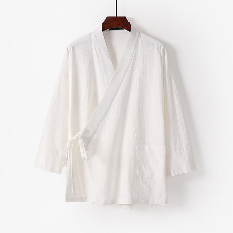 Conjunto de 2 piezas de kimono de algodón con cordones y pantalones anchos hasta los tobillos con bolsillos para hombre , con Buddha Stones - image 20