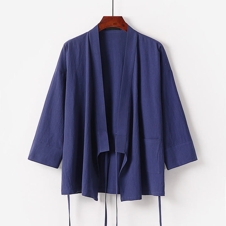 Conjunto de 2 piezas de kimono de algodón con cordones y pantalones anchos hasta los tobillos con bolsillos para hombre , con Buddha Stones - image 9