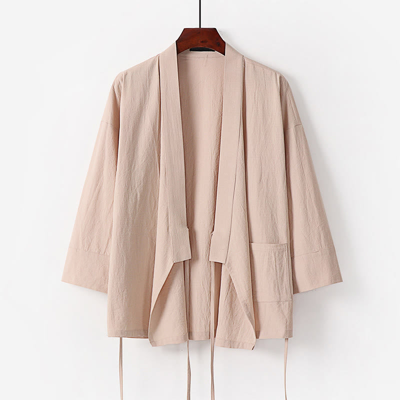 Conjunto de 2 piezas de kimono de algodón con cordones y pantalones anchos hasta los tobillos con bolsillos para hombre , con Buddha Stones - image 13