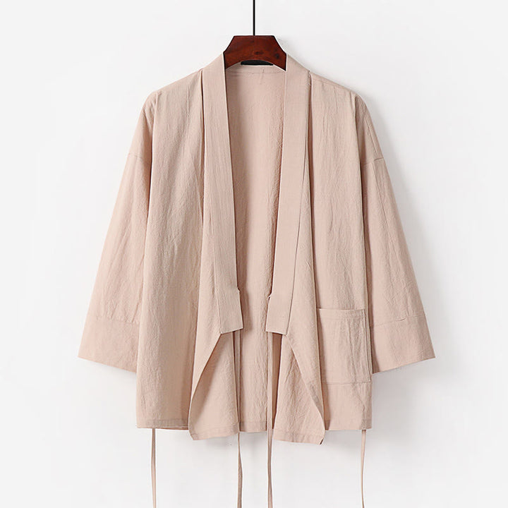 Conjunto de 2 piezas de kimono de algodón con cordones y pantalones anchos hasta los tobillos con bolsillos para hombre , con Buddha Stones - image 13