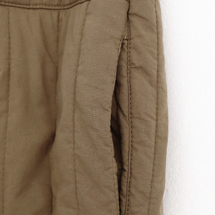 Pantalones harén de algodón para mujer con diseño de bloques de color liso de invierno y bolsillos de Buddha Stones - image 3