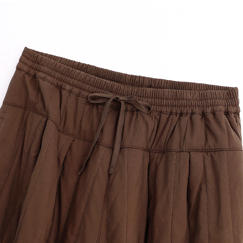 Pantalones harén de algodón para mujer con diseño de bloques de color liso de invierno y bolsillos de Buddha Stones - image 16