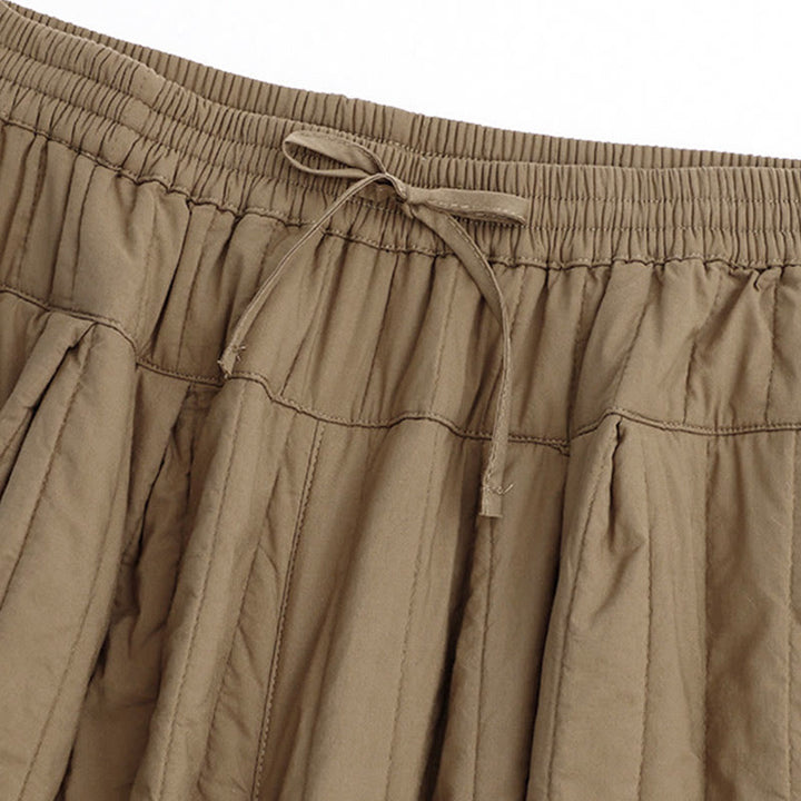 Pantalones harén de algodón para mujer con diseño de bloques de color liso de invierno y bolsillos de Buddha Stones - image 2