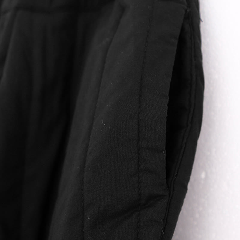 Pantalones harén de algodón para mujer con diseño de bloques de color liso de invierno y bolsillos de Buddha Stones - image 11