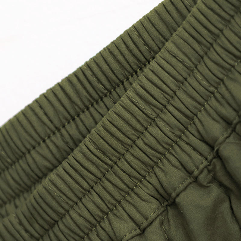 Pantalones harén de algodón para mujer con diseño de bloques de color liso de invierno y bolsillos de Buddha Stones - image 27