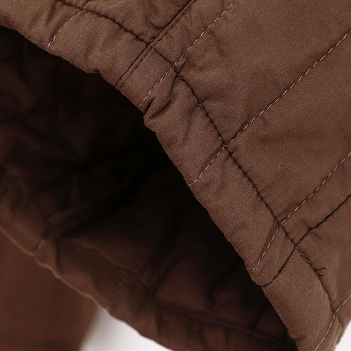 Pantalones harén de algodón para mujer con diseño de bloques de color liso de invierno y bolsillos de Buddha Stones - image 19