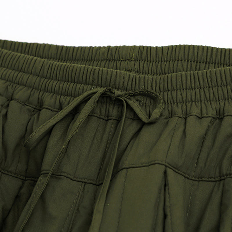 Pantalones harén de algodón para mujer con diseño de bloques de color liso de invierno y bolsillos de Buddha Stones - image 21