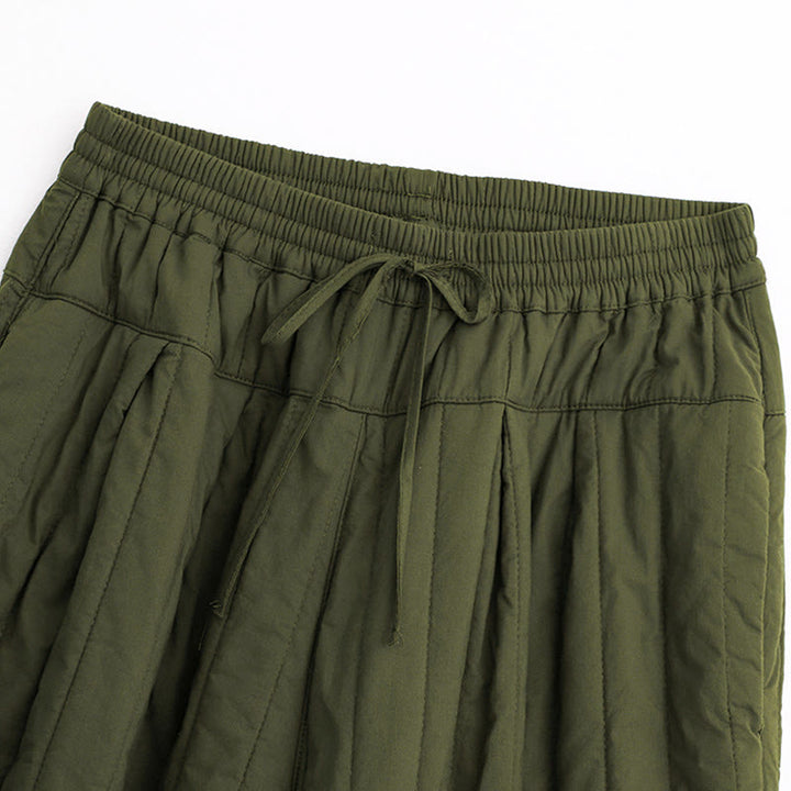 Pantalones harén de algodón para mujer con diseño de bloques de color liso de invierno y bolsillos de Buddha Stones - image 22