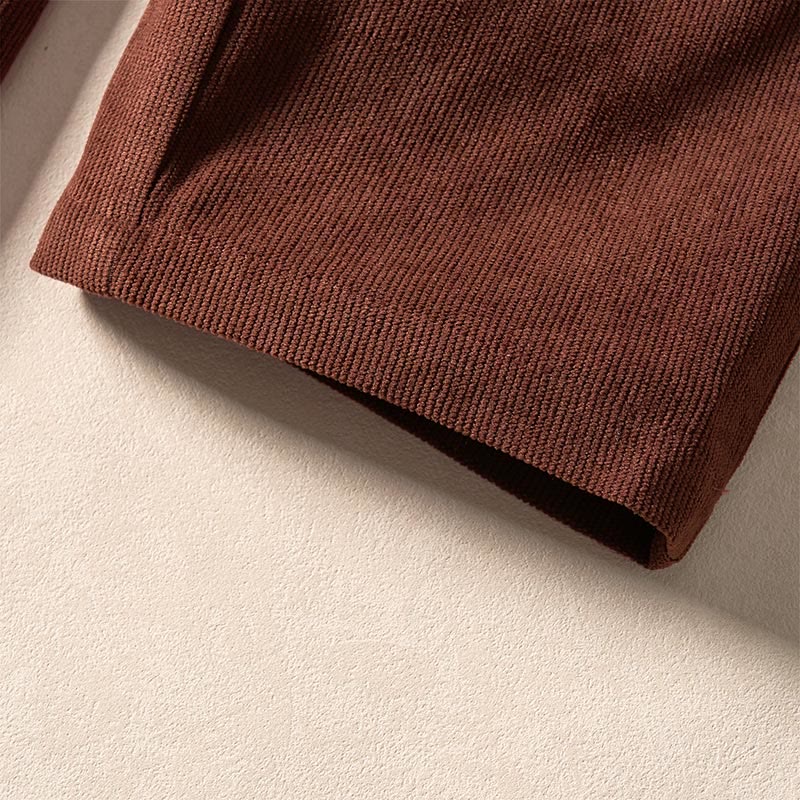 Pantalones harén de cintura alta con cremallera y bolsillos para mujer de Buddha Stones Commute de pana de color liso - image 9