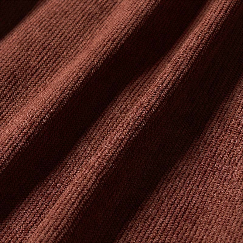 Pantalones harén de cintura alta con cremallera y bolsillos para mujer de Buddha Stones Commute de pana de color liso - image 8