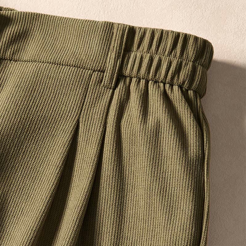 Pantalones harén de cintura alta con bolsillos para mujer Buddha Stones Commute Fall Corduroy - image 7