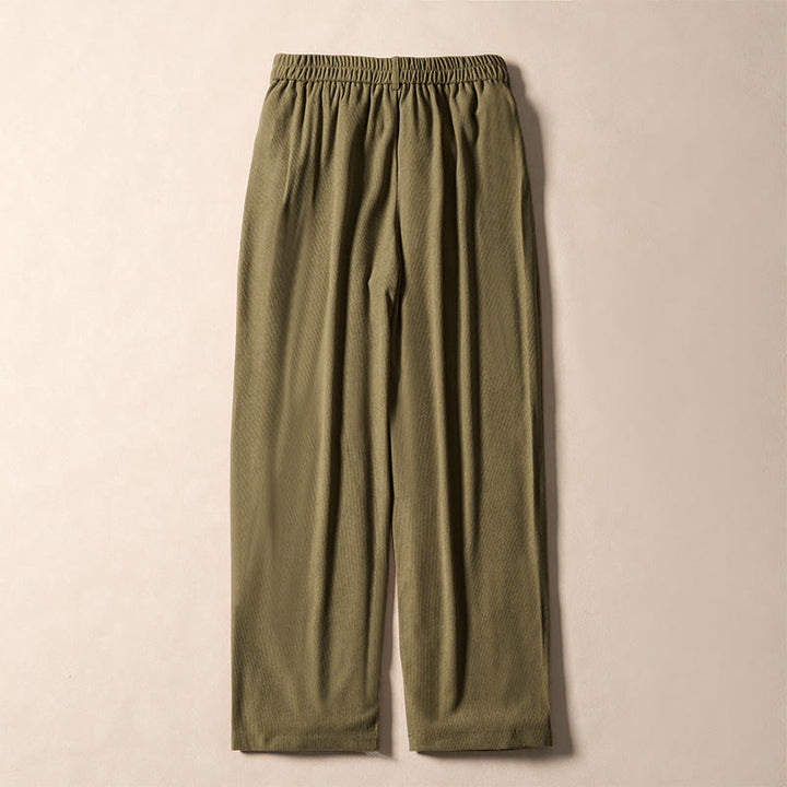 Pantalones harén de cintura alta con bolsillos para mujer Buddha Stones Commute Fall Corduroy - image 1